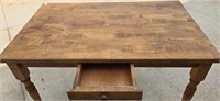 Butcher Block Style Table with Drawer 48" X 30" X