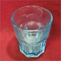 Vintage Blue Drinking Glass (3 3/4" Tall)