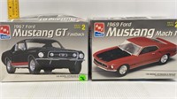 2 PLASTIC MODEL CARS-'67 MUSTANG GT-'69 MACH 1