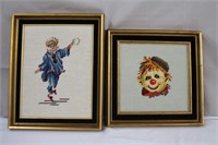 Two needlepoint pictures, 12.5 X 15.5" & 13.5 X