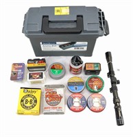 Plastic Ammo Container, Assorted BB's & Pellets,