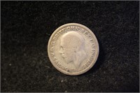 1929 United Kingdom 6 Pence Silver Coin