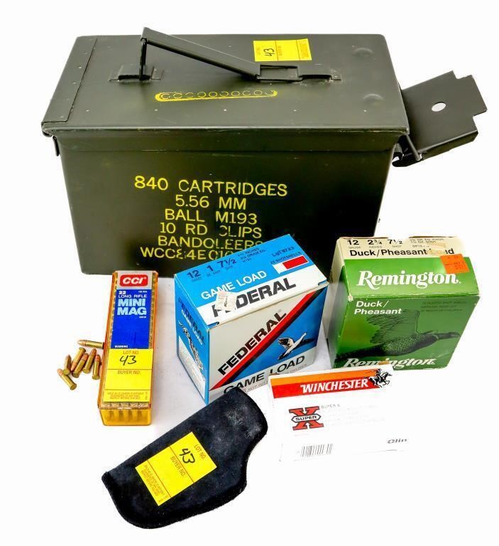 Metal Ammo Container, (108) Rounds of 22 GA,