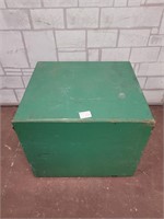 Green vintage wood storage box