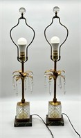 PAIR OF VTG LAMPS w/PRISMS