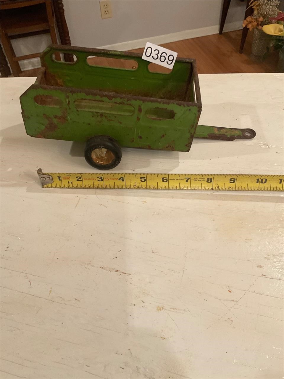 Vintage Green Toy Trailer Hauler