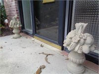 2 Concrete Ornaments by Front Door