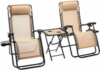 Folding Lounge Chair Set with  Foldable Table