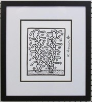 PEOPLE LADDER PRINT PLATE SIGN BY KEITH HARING