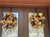 Pair of Fall Decorative Wreaths