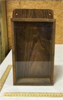 Wooden knife box w/ glass panel