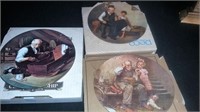 SET OF 3 NORMAN ROCKWELL PLATES