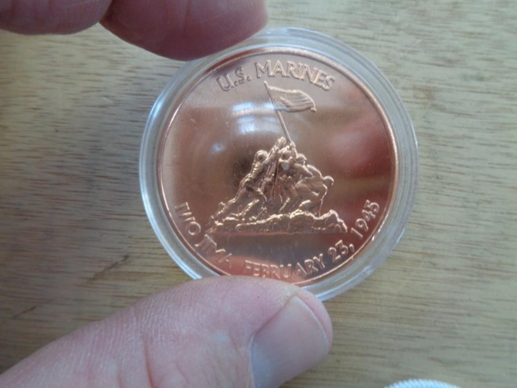 1 OZ COPPER ROUND - US MARINES