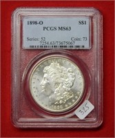1898 O Morgan Silver Dollar PCGS MS63