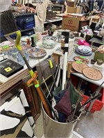 LARGE LOT OF MISC CANE / TOOLS MORE