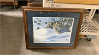 A Agnew Signed Print 224/950 Cougar Framed