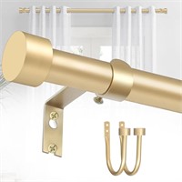 Gold Curtain Rod 36-72in with Holdbacks