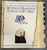 Official US Mint 50 State Quarters Collector’s Map