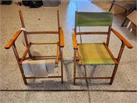 Vintage Wood Folding Chairs, Set of 2