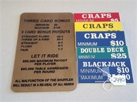 6 Casino Table Game Signs