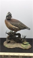 Hand Painted Porcelain Rufft grouse Figurine by Ja