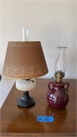 NU-type model B Aladdin mantle lamp and oil lamp