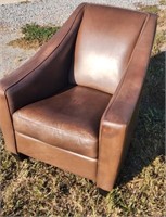 Modern Brown Leather Arm Chair
