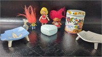 Vintage Troll Dolls , Collectable Tin , Small