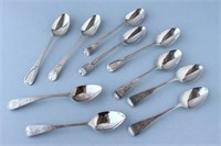 Two Sets of Five Sterling Silver Tea Spoons,