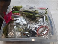 Large lot of jewelry in plastic case