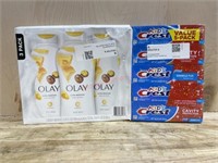 3 pack olay body wash & 5 pack crest kids