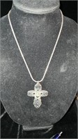 Brighton Silver Necklace with Large Cross Pendant