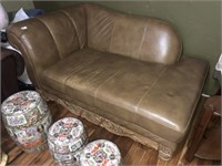 Leather Chaise Lounge (66")