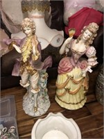 Large Pr of Capodimonte Figurines (33"T)