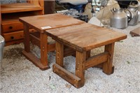 2 PINE END TABLES - 24" X 22" X 18"