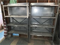 2 - Metal Shelving Units with Sheet Metal Backs
