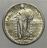 1918-D Standing Liberty Silver Quarter AU