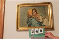 Italian -  Wood Madonna & Child Picture