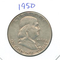 1950 Franklin Silver Half Dollar