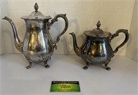 Pair of Poole Silver Company Silver Plated Kettles