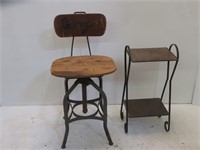 Vintage Shop Chair & Metal Stand
