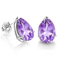 7x5MM Pear Cut Amethyst 1.85CTW Stud Earrings in S