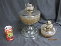 Antique Etched Oil Lamps