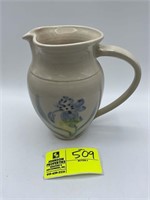 MORGAN POTTERY CREAM COLOR PITCHER 8IN TALL, 5 IN