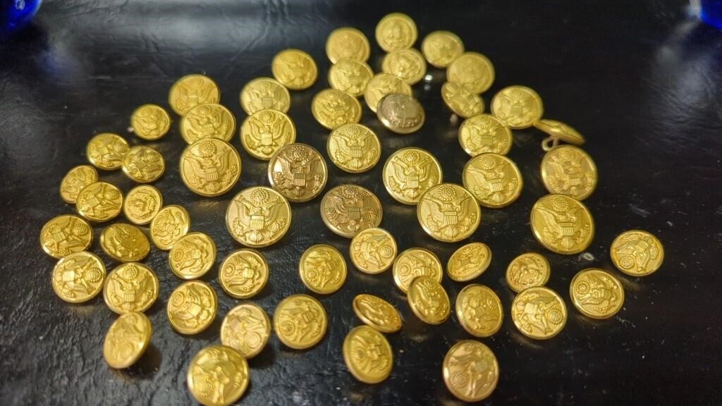 Vintage Brass Military Buttons