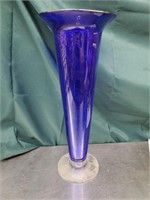 23" Blue Glass Vase