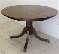 Rustic Round Table w/Brass Wheels