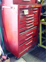 Beach 12-Drawer Rolling Tool Cabinet w Contents