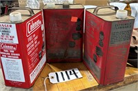 3 Empty Coleman Fuel Cans