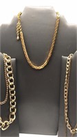 4 Goldtone Necklace Chains